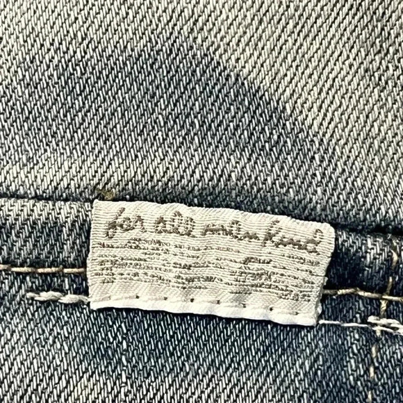 7 For All Mankind Stretch Denim Raw Hem Long Sleeve Shirt Dress Faded W… - Picture 7 of 16